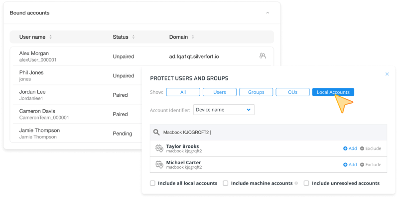 Bound accounts (1) (2) Bound accounts (1) (2)